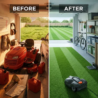 Robot Lawn Mower Engineered for Large Yards, RTK-GPS Navigation, LiDAR Sensors, 2500m² Coverage — Before & After